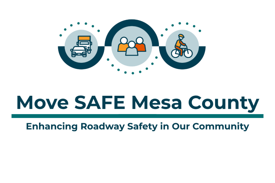 Logo for Move SAFE Mesa County with script Enhancing Roadway Safety in Our Community